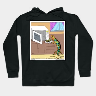 Lizard Using The Microwave Funny Reptile Novelty Gift Hoodie